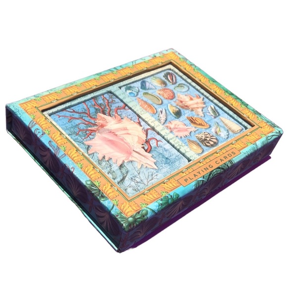 Punch Studio Sea Shells Playing Cards in Slider Box (2 coordinating Decks) - Picture 3 of 4